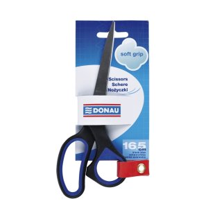 Nożyczki biurowe DONAU Soft Grip, 16,5cm, niebieskie