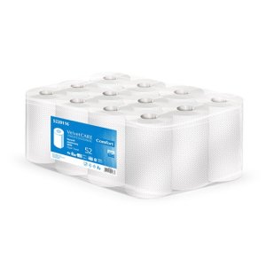 Ręczniki w roli celulozowe VELVET MINI, 2-warstwowe, 52m, 12 rolek, białe