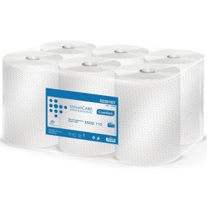 Ręczniki w roli celulozowe VELVET Professional Maxi, 2-warstwowe, 478 listków, 6szt., białe