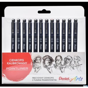 CIENKOPIS KALIBROWANY POINTLINER mix 12 szt. S20P-ST12PL Pentel