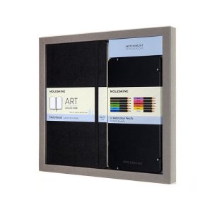 Zestaw MOLESKINE Art. Sketching Kit sketchbook L  +  zestaw kredek akwarelowych