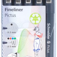 Zestaw cienkopisów SCHNEIDER Pictus, 5 szt., mix kolorów i grubości