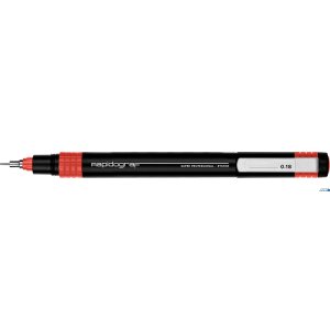 Rapitograf, Pisak Kreślarski Super Professional grubość 0.18mm (czerwony)  RYSTOR