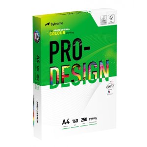 Papier ksero PRO-DESIGN FSC, satynowany, klasa A +  + , A4, 168CIE, 160gsm, 250 ark.
