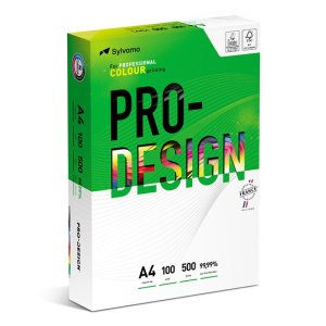 Papier ksero PRO-DESIGN FSC, satynowany, klasa A +  + , A4, 168CIE, 100gsm, 500 ark.