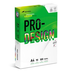 Papier ksero PRO-DESIGN FSC, satynowany, klasa A +  + , A4, 168CIE, 90gsm, 500 ark.