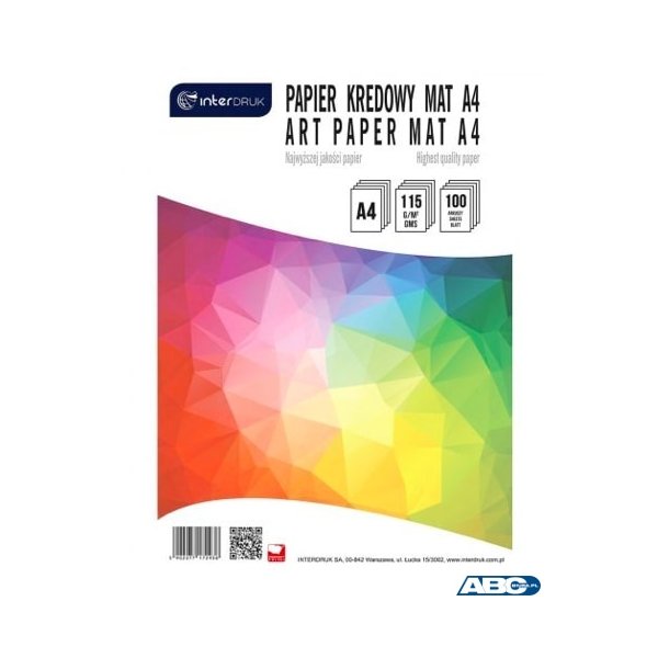 Papier kredowy A4 100ark  mat 115g INTERDRUK