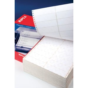 Etykiety do drukarek igłowych APLI, 88,9x36mm, 1-kolumna, prostokątne, białe