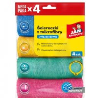 Ściereczki z mikrofibry JAN NIEZBĘDNY, 4 szt., mix