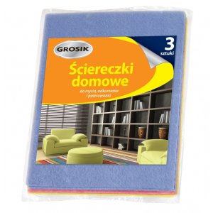Ściereczki domowe GROSIK, 3 szt., mix kolorów
