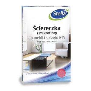 Ściereczka z mikrofibry STELLA, do mebli i sprzętu RTV, 1 szt., czerwony