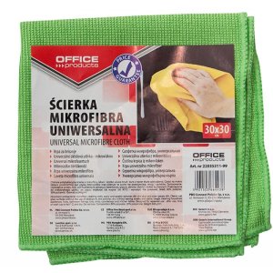 Ścierka uniwersalna OFFICE PRODUCTS, mikrofibra, gr. 240g / mkg, 30x30cm, mix kolorów