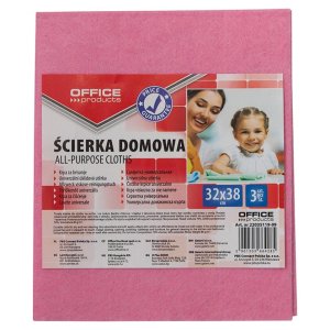 Ścierka domowa OFFICE PRODUCTS, wiskoza 70%, gr. 80g / mkg, 32x38cm, 3szt., mix kolorów