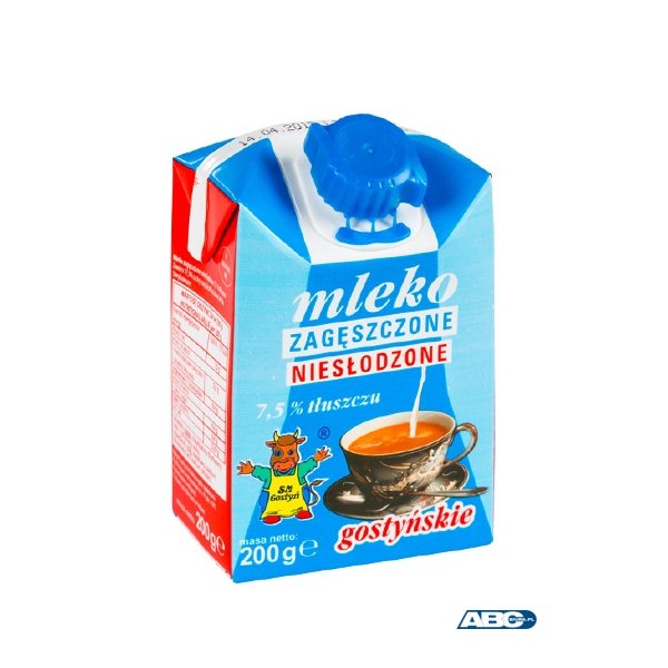 Mleko GOSTYŃ 7,5% zagęszczone niesłodzone 200g