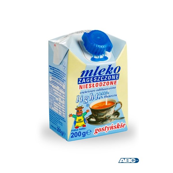 Mleko GOSTYŃ 4% zagęszczone niesłodzone LIGHT 200g