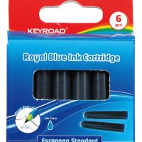 Naboje do piór KEYROAD, 6 szt., zawieszka, niebieski