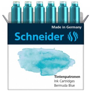 Naboje do piór SCHNEIDER, 6 szt., bermuda blue  /  morski