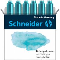 Naboje do piór SCHNEIDER, 6 szt., bermuda blue / morski