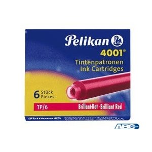 Naboje do piór, krótkie czerwone 301192 Pelikan
