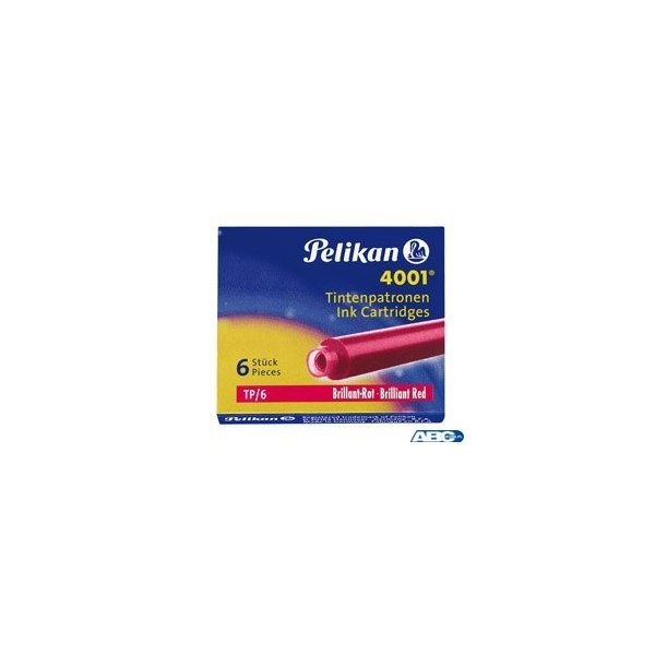 Naboje do piór, krótkie czerwone 301192 Pelikan