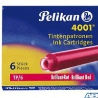 Naboje do piór, krótkie czerwone 301192 Pelikan