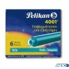 Naboje do piór, krótkie turkusowe 301705 Pelikan