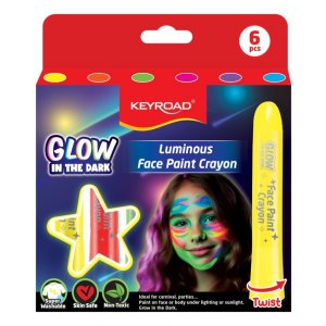 Kredki do malowania twarzy KEYROAD Luminious, fluorescencyjne, 6 szt., mix kolorów