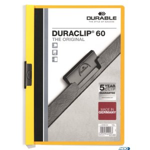 Skoroszyt DURABLE DURACLIP Original 60 żółty 2209-04