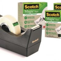 Taśma biurowa SCOTCH Magic Greener Choice (9-1933R3C38), matowa, 19mm, 33m, 3szt., podajnik C-38 GRATIS (X)