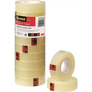 Taśma biurowa ekonomiczna SCOTCH® (508), 15mm, 33m, 10szt., transparentny żółty