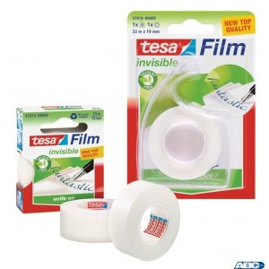 Taśma biurowa TESAfilm INVISIBLE 19x33m + Dyspenser Easy Cut 57414-00005