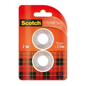 Taśma biurowa SCOTCH® Crystal (6-1975R2), 19mm, 7,5m, 2szt.
