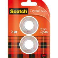 Taśma biurowa SCOTCH® Crystal (6-1975R2), 19mm, 7,5m, 2szt.