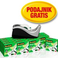 Taśma biurowa SCOTCH® Magic™ (8-1933R16C60), matowa, 19mm, 33m, 16szt., podajnik C-60 GRATIS