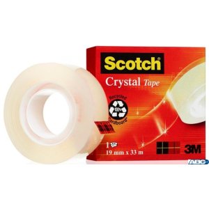 Taśma biurowa SCOTCH Crystal Clear (600), transparentna, 19mm, 33m, w pudełku