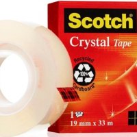 Taśma biurowa SCOTCH Crystal Clear (600), transparentna, 19mm, 33m, w pudełku