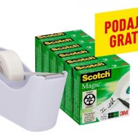 Taśma biurowa SCOTCH® Magic™(C18-6L), matowa, 19mm, 33m, 6szt., podajnik C-18 GRATIS