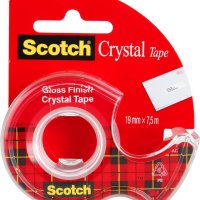 Taśma biurowa SCOTCH® Crystal Clear (6-1975), transparentna, 19mm, 7, 5m