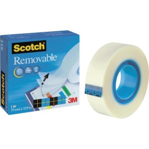 Taśma biurowa, do repozycjonowania SCOTCH® Removable (811), matowa, 19mm, 32, 9m