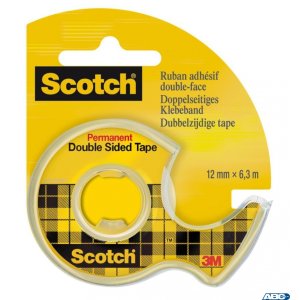 Taśma biurowa, dwustronna SCOTCH (136D), z dyspenserem, 12mm, 6, 3m