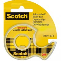 Taśma biurowa, dwustronna SCOTCH (136D), z dyspenserem, 12mm, 6, 3m
