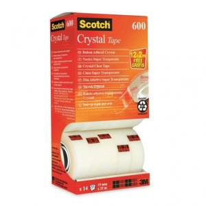 Taśma biurowa SCOTCH® Crystal (6-1933R14), 19mm, 33m, 12 + 2szt. GRATIS