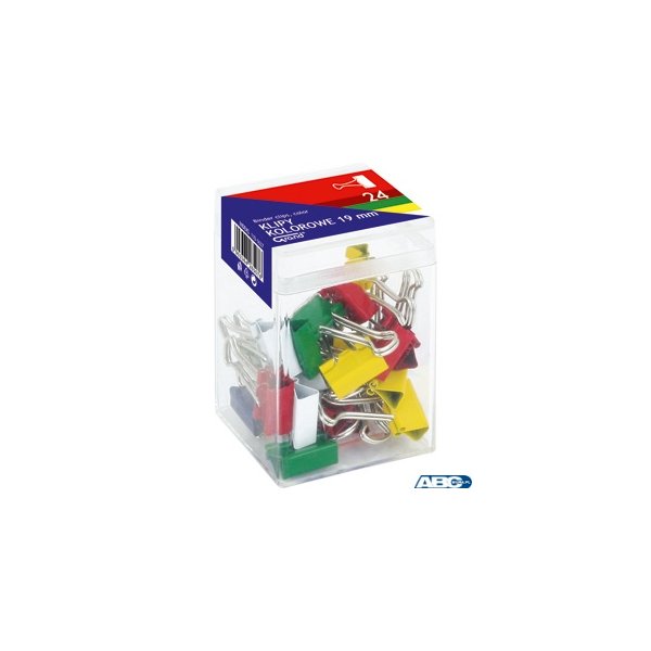 Klip 19mm mix kolorów plastikowe op.24szt GRAND 110-1637