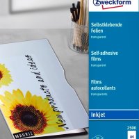 Przezroczyste folie samoprzylepne 2500 A4, 10ark powlekane, grubość 0,17 mm, Avery Zweckform (X)
