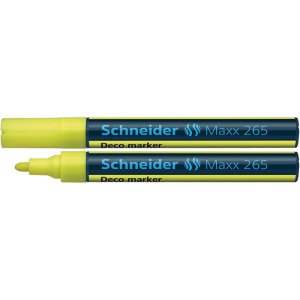 Marker kredowy SCHNEIDER Maxx 265 Deco, okrągły, 2-3mm, zawieszka, żółty