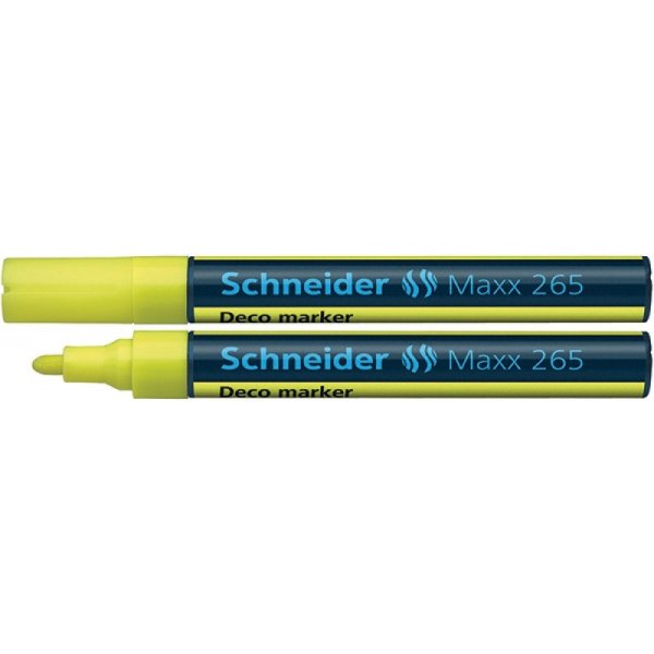 Marker kredowy SCHNEIDER Maxx 265 Deco, okrągły, 2-3mm, zawieszka, żółty