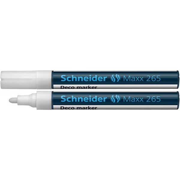 Marker kredowy SCHNEIDER Maxx 265 Deco, okrągły, 2-3mm, biały