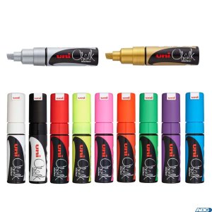 Marker z farbą kredową CHALK PWE-8K srebrny UNI UNPWE8K / 6SR (X)