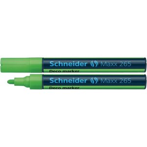 Marker kredowy SCHNEIDER Maxx 265 Deco, okrągły, 2-3mm, zawieszka, jasnozielony