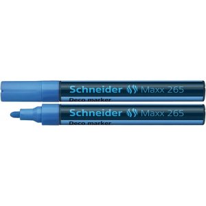 Marker kredowy SCHNEIDER Maxx 265 Deco, okrągły, 2-3mm, zawieszka, jasnoniebieski